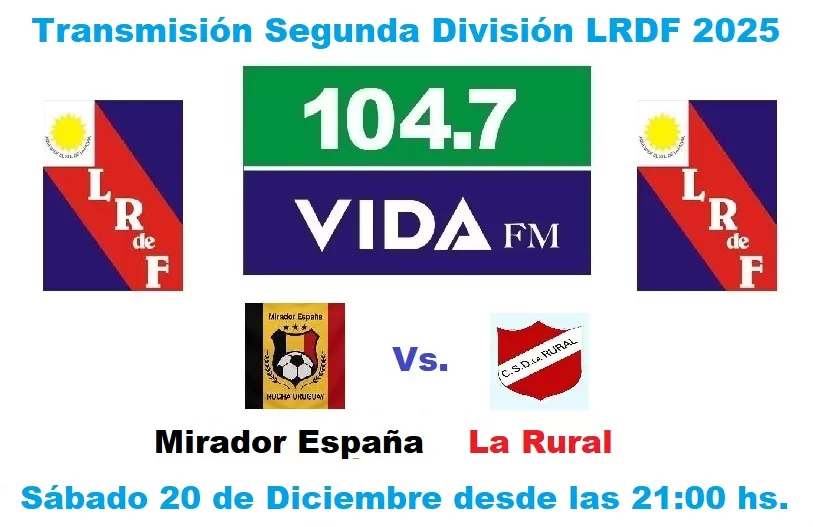 Imagen de Transmisión Mirador España Vs. La Rural  20-12-2025