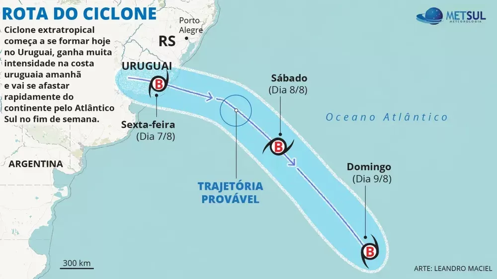Imagen de La trayectoria del ciclón extratropical en Uruguay: estos serán los departamentos más afectados por tormentas severas y vientos de hasta 120 km/h