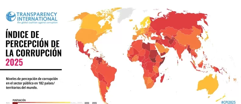 Imagen de Uruguay cayó al segundo lugar en América en índice de corrupción 2025 de Transparencia Internacional